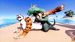 Wild Life Scaly Furry Porn Dragon With Tiger Girl