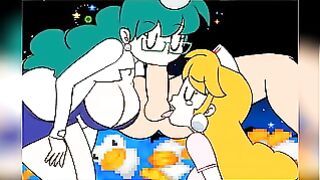 Akane and Hikaru Threesome Blowjob and Cowgirl Sex 2D Animation