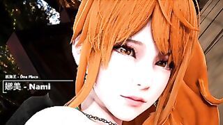 One Piece Nami Gets Her Pussy Licked By Robin and Enjoys Threesome