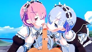 Re Zero: Threesome With Rem and Ram (3d Hentai)