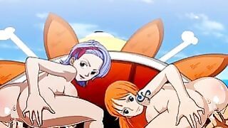 One Piece – Nami and Nojiko Anime Group Sex Hentai Pov By Foxie2k P62