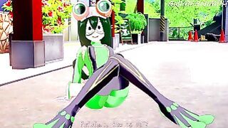 My Hero Academia Hentai: Grabbing Tsuyu Asui Pussy until Shaking Orgasm