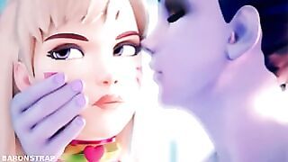 Dva and Widow Kiss and Lick