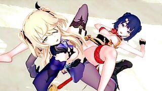 Genshin Impact – Xiangling and Fischl Lesbian Fuck [3d Hentai, 4k, 60fps, Uncensored]