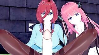 The Quintessential Quintuplets Pov Threesome Sex With Miku and Nino