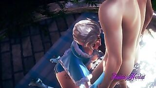 Frozen 3d Anime – Elsa Handjob and Blowjob Squirting in Her Mouth