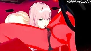 Zero Two and Meru the Succubus Pussy Licking Koikatsu Animation