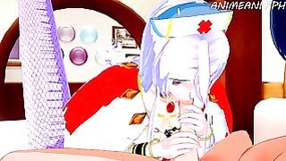 Creature Girl Doctor Hentai: Saphentite Neikes Treat Her Patient until Cum Shot