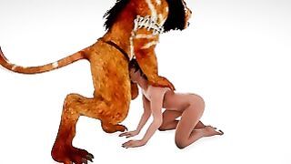 Furry Anthro Lion and Wolf Fuck Human Man