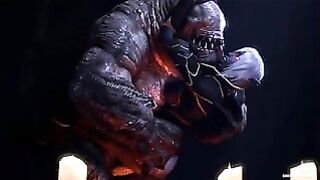 Dark Elf Girl is Sacrificed to a Huge Beast