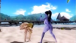 Huge Boobs Hentai Naked Sexy Dance in Beach