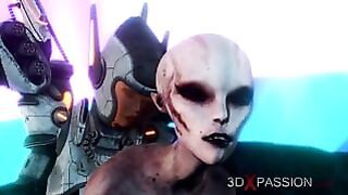 Female Alien Gets Fucked Wild By Sci-fi Explorer in Spacesuit on Exoplanet