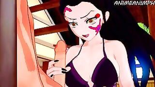 Demon Slayer Hentai: Daki Gives Tanjiro a Handjob until Big Jizz Explosion at Face