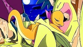 Patreon Blitzdrachin : Charmander X Grovyle Hentai Furry Yiff Animation Sized Difference Sperm Inside