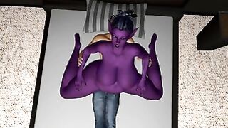 Dark Elf Girl Grows Into Giantess During Sex