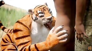 Wild Life Horny Tiger Fucks Human Dick With Her Furry Cunt