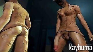 Bubble Head Nurses Helping Each Other