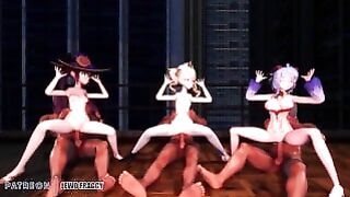 Genshin Impact – Mona, Barbara Ganyu Sex Dance [4k Uncensored Hentai Mmd]
