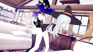 Genshin Impact X Elaina Journey: Futa Lisa Fuck Elaina Two Witches