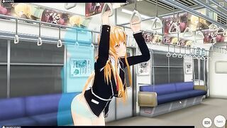 [CM3D2] - Sword Art Online Hentai, Asuna Yuuki Fucked On Train