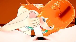 One Piece Nami POV Blowjob and Handjob