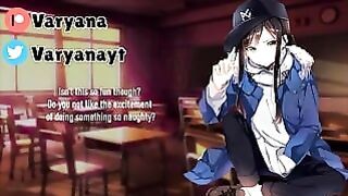 Tomboy Gives You a Hand in Class… [gum Chewing] [lotion sounds]