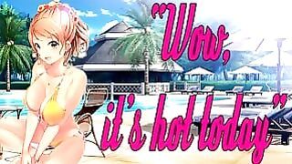 Helping at the Swimming Pool With Lotion