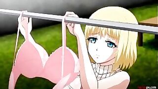Big-breasted Hentai Blonde Gets Her Pussy Fucked on all Fours