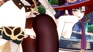 Mona Rental Never was Free Doggystyled from Genshin Impact