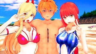 Denji is A Lucky Guy to Be Able to Sex Makima and Power – Chainsaw Male Cartoon Hentai Sfm Compilation