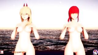 Mmd R18 Makima and Power Nude Dance