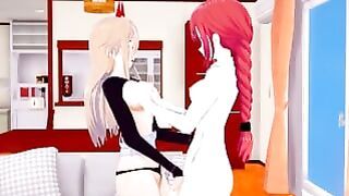 Chainsaw Lesbian Hentai 3d Lesbian – Makima X Power