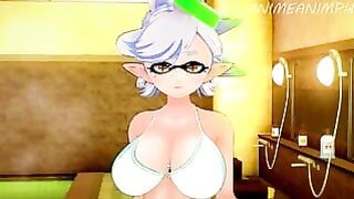 Marie from Splatoon is Stretched By a Big Dick