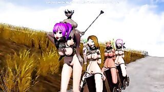Riding the Wooden Horse Train (yuri Bondage Sex) – 3d Mmd