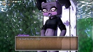 Hornycraft [parody Hentai Game Pornplay ] Ep.9 Minecraft Enderman Outdoor Masturbating in the forest