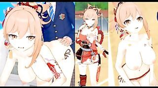 ( )3dcg [hentai Game Koikatsu! Genshin Yoimiya(anime 3dcg Video)]