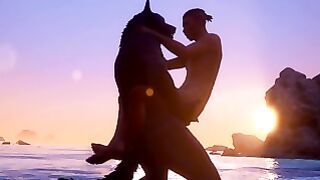 Gay Wolf Male Make Love By the Beach Psycho Life Furries