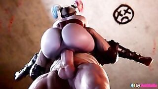 Harley Quinn Standing Fuck With a Massive Dick 3D Animation