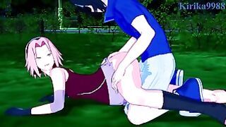 Sakura Haruno and Sasuke Uchiha Have intense Sex in A Park at Night. – Naruto Hentai