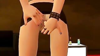 American Girl Fingering Her Ass Her Pinky Finger.