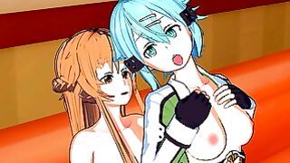 Sword Art on-line – Futa Asuna X Sinon 3d Hentai