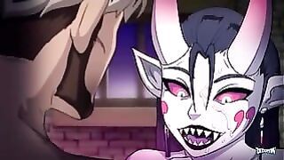 Succubus Erzha Sucks A Huge Cock and Fucks Well