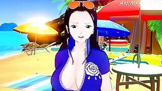 Luffy and Nico Robin Fuck in the New isle they Discovered until Creampie – one Piece anime anime 3d