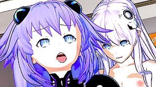 Hyperdimension Neptunia – Futanari Purple Sister X Purple Heart 3d Hentai