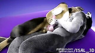 Wolf Frotting another Wolf Hd By isal 3d