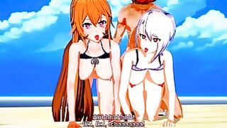 Food Wars: Delicious Threesome With Erina and Alice (3d Hentai)