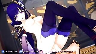 Raiden from Genshin Impact Loves to Ride A Cock (sfm animation)
