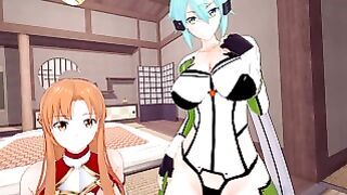 Sao: Futa Sinon Futa Asuna Test Your Strength | Female Taker Pov