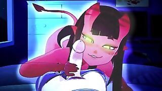 Meru the Succubus Wakes Up Lucky Guy With a Blowjob and Swallows His Cum