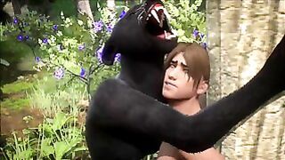 Realistic Furry Suit Blowjob and Fucking (black Panther Version)